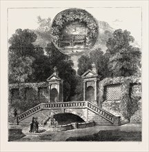 ROGERS' SEAT AND INIGO JONES' GATEWAY, HOLLAND HOUSE. London, UK, 19th century