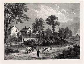 FARM IN THE REGENT'S PARK, 1750. London, UK, 19th century engraving