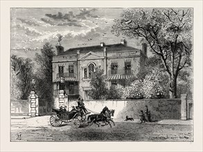 KINGSTON HOUSE, KNIGHTSBRIDGE. London, UK, 19th century engraving