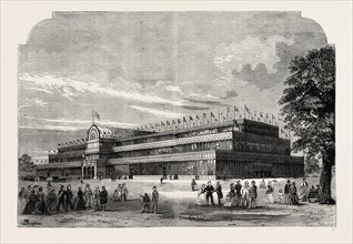 EXTERIOR OF THE GREAT EXHIBITION OF 1851. London, UK, 19th century engraving