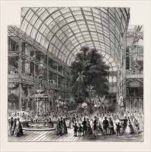 NAVE OF THE GREAT EXHIBITION OF 1851. London, UK, 19th century engraving