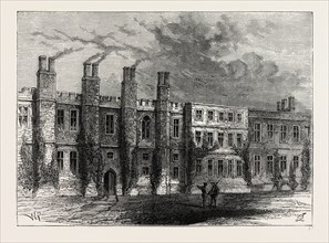 THE OLD CHELSEA MANOR HOUSE. London, UK, 19th century engraving