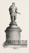 WREN'S ORIGINAL DESIGN FOR THE SUMMIT OF THE MONUMENT London, UK, 19th century engraving