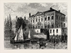 THE SECOND FISHMONGERS' HALL. London, UK, 19th century engraving