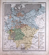 Germany, atlas by Th. von Liechtenstern and Henry Lange, antique map 1869