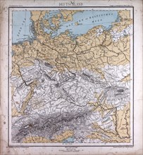Germany, atlas by Th. von Liechtenstern and Henry Lange, antique map 1869