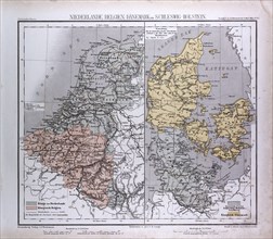 The Netherlands, Belgium, Danmark, Schleswig-Holstein, atlas by Th. von Liechtenstern and Henry