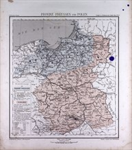 Germany, Prussia, Poland, atlas by Th. von Liechtenstern and Henry Lange, antique map 1869