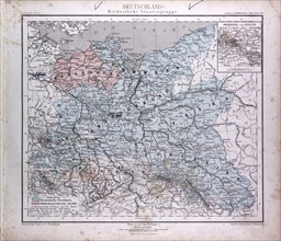 Germany, Deutschland, atlas by Th. von Liechtenstern and Henry Lange, antique map 1869