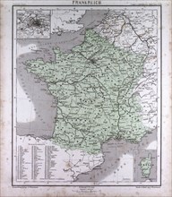 France, atlas by Th. von Liechtenstern and Henry Lange, antique map 1869