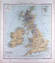 Great Britain and Ireland, atlas by Th. von Liechtenstern and Henry Lange, antique map 1869