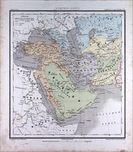 Western Asia or West Asia, atlas by Th. von Liechtenstern and Henry Lange, antique map 1869