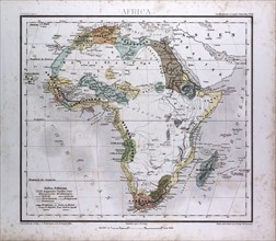 Africa Map, atlas by Th. von Liechtenstern and Henry Lange, antique map 1869