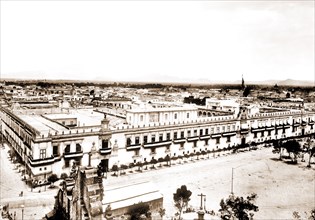Palace from cathedral, city of Mexico, Mex, Jackson, William Henry, 1843-1942, Castles & palaces,