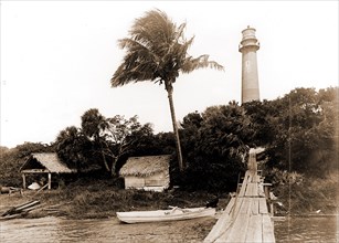 Jupiter Light, Jackson, William Henry, 1843-1942, Piers & wharves, Lighthouses, United States,