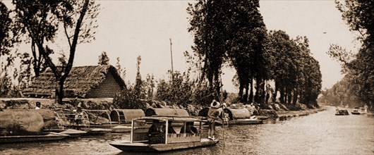 Canal de la Viga, City of Mexico, Jackson, William Henry, 1843-1942, Canals, Mexico, Mexico City,