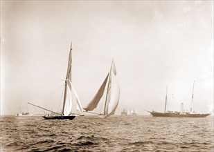 Start, American cup race, Peabody, Henry G, (Henry Greenwood), 1855-1951, Vigilant (Yacht),