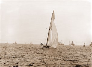 Valkyrie rounding outer mark, Valkyrie II (Yacht), America's Cup races, Yachts, Regattas, 1893