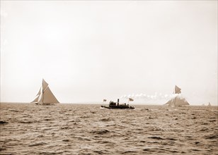 Valkyrie and Vigilant, after the start, Vigilant (Yacht), Valkyrie II (Yacht), America's Cup races,