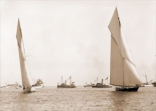 The start, Peabody, Henry G, (Henry Greenwood), 1855-1951, Vigilant (Yacht), Valkyrie II (Yacht),