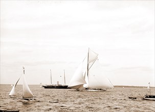 Columbia at start, Columbia (Sloop), Regattas, Yachts, 1899