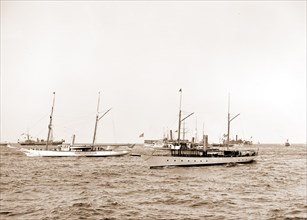 Part of the excursion fleet, America's Cup races, Side wheelers, Yachts, Regattas, 1899