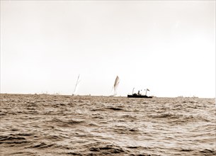 Columbia and Shamrock I, ready for the start, Oct. 7, '99, Columbia (Sloop), Shamrock I (Yacht),