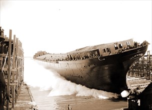 Launch of the str. Harvard, Harvard (Freighter), Cargo ships, Boat & ship industry, Launchings,