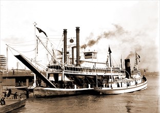 Imperial, New Orleans, The, Imperial (Steamboat), Piers & wharves, Steamboats, United States,