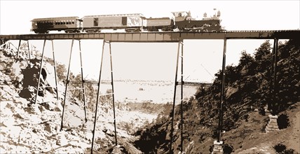 High bridge near Buena Vista, Jackson, William Henry, 1843-1942, Railroad bridges, Railroads,