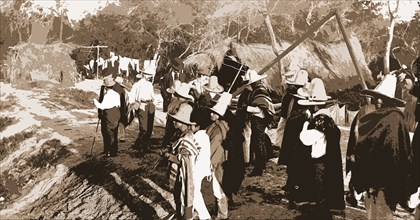 In the village Abra, Jackson, William Henry, 1843-1942, Crowds, Mexico, Abra, 1880