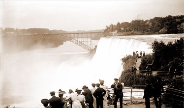 American Falls from Goat Island, Waterfalls, Tourists, United States, New York (State), Niagara