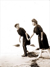 Teasing, Beaches, Bathing beauties, United States, New Jersey, Atlantic City, 1880