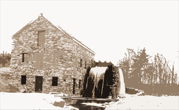 Old mill, waterwheel, Mills, Rivers, Waterwheels, 1900