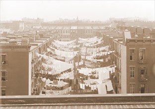 Yard of a tenement at Park Ave. Avenue and 107th St, New York, Laundry, Tenement houses, United