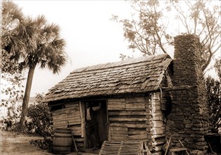 Old cabin at Turkey Creek, Log cabins, African Americans, Rivers, United States, Florida, Turkey
