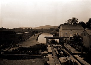 Morris and Essex Canal at Waterloo, N.J, Canals, Barges, United States, New Jersey, Waterloo,