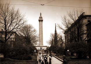 Washington Monument, Baltimore, Jackson, William Henry, 1843-1942, Washington, George,, 1732-1799,
