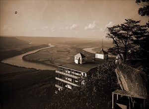 Point Hotel and the battlefield, Lookout Mountain, Jackson, William Henry, 1843-1942, Rivers,