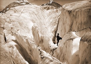 Crevasse formation in Illecillewaet Glacier, Selkirk Mountains, B.C, Glaciers, Mountains, Canada,