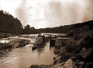 Saranac River dam and lock, Adirondack Mtns, N.Y, Jackson, William Henry, 1843-1942, Dams, Rivers,