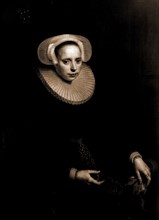 Cornelia Bruinzeels, seated, three-quarter length portrait, Moreelse, Paulus, 1571-1638, Women,