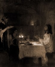 Christ in the home of Mary and Martha, Tanner, Henry Ossawa, 1859-1937, Jesus Christ, Mary, of