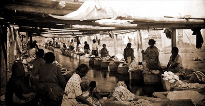 Lavanderas, City of Mexico, Jackson, William Henry, 1843-1942, Laundry, Women, Mexico, Mexico City,