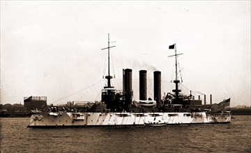 U.S.S. Maine, broadside, Maine (Battleship : 1902-1922), Battleships, American, 1905