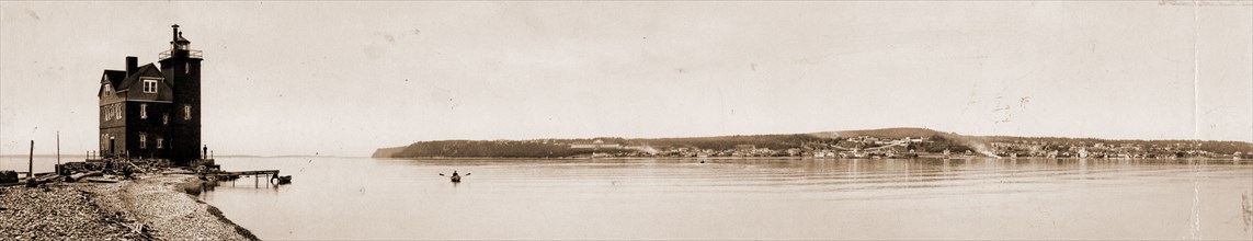 Mackinac Island from Round Island, Michigan, Jackson, William Henry, 1843-1942, Islands,