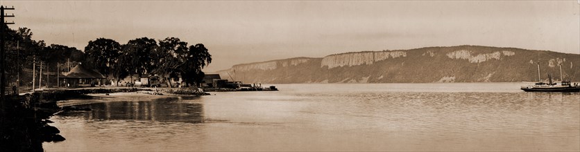 Palisades of the Hudson River, N.Y, Jackson, William Henry, 1843-1942, Rivers, Cliffs, United