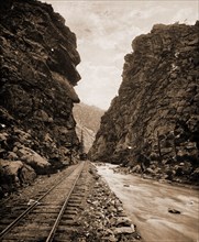 Clear Creek Canon, Colorado, Jackson, William Henry, 1843-1942, Denver and Rio Grande Western