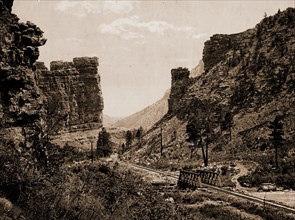 Castle Gate, Utah, Jackson, William Henry, 1843-1942, Rock formations, United States, Utah, Castle