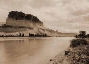 Bluffs of the Green River, Wyoming, Jackson, William Henry, 1843-1942, Rivers, Rock formations,